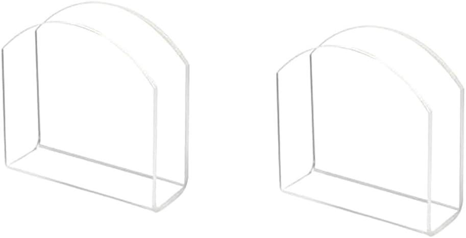 2 Pcs Acrylic Clear Napkin Holder for Table,Paper Napkin Tissue Holder Stand Dispenser,Tabletop Freestanding Storage Box Easy Install