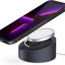 Stouchi Mag- Safe Charger Stand for 25W/15W MagSafe Charger Heavy-Duty Premium Metal Holder Base Desktop Tablet Mount for iPhone 17/16 Pro /16/15 Pro/15/14/13/12 -Grey