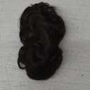 RUWISS Large Messy Bun Hair Piece with Claw Clip Human Hair Bun Wavy Curly Chignon Hair Bun Extensions Tousled Updo Hair Pieces for Women Claw Clip Ponytail Hair Scrunchies for Women, Brown Black (45g)