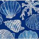 URLLUAE Coastal Beach Door Mat, Blue Ocean Coral Shell Starfish Welcome Mats Doormat for Front Door Porch Indoor Outdoor Entrance Entryway, Beach Themed Bath Mat, 17x30 Inch