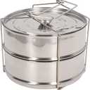 2 Tier Stackable Steamer Insert Pans, Stainless Steel Steamer Insert for Pot Pressure Cooker Accessories 6QT for Cooking Meat Dumplings Vegetables Fish