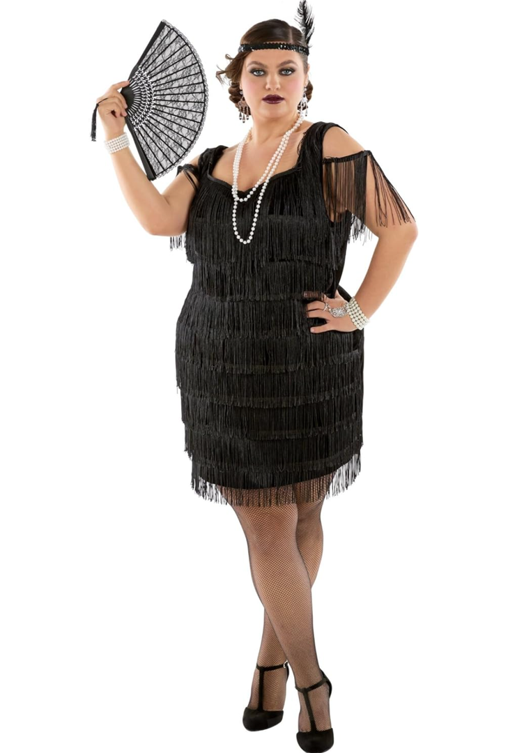 Morph Plus Size Flapper Dresses 1920s Great Gatsby Costumes For Women - Vintage Style Party Dresses, XXL