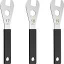 3 PCS Thin Hub Cone Wrench Set, Cr-V Steel + Ni-Cr Plating Super Hard Bicycle Wheel Hub Axle Nut Install Remover Tool, 0.08in/2mm Ultra-Thin 17-18-19mm Wrench Set for Home Bike Car Repair