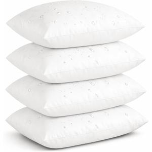 Oubonun 12x20 Outdoor Pillow Inserts (Pack of 4) - Square Waterproof Throw Pillow - Decorative Throw Pillows Insert for Couch Sofa Bed Patio Furniture - White Pillows