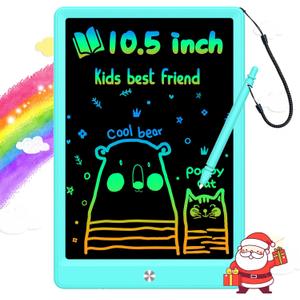 BUKEBU LCD Writing Tablet Doodle Board,10.5 inch Colorful Drawing Pad,Electronic Drawing Tablet, Drawing Pads,Travel Gifts for Kids Ages 3 4 5 6 7 8 Year Old Girls Boys (Blue)