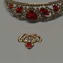 Evie Red Heart Crown and Necklace Descendant 3 Gold Tiara Jewelry Set Queen of Hearts Gift for Party