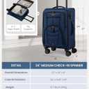 LOVEVOOK Business Softside Checked Luggage with 15.6/17.3 Inch Laptop Compartment, 24 Inch Checked Suitcase with Spinner Wheels, Large Capacity Luggage with TSA Lock for Business Trip Travel Navy Bule, 24 Inch - Checked-Medium