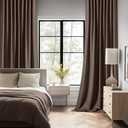 MIULEE Chocolate Brown Back Tab Blackout Curtain 96 Inch Long 2 Panels Set for Bedroom, Rod Pocket/Pinch Pleat Thermal Insulated Living Room Darkening Pleated Light Blocking Floor to Ceiling Drape