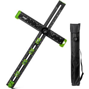 VNW 6 in 1 Adjustable T Square, 24in Drilling Positioning Ruler, Cabinet Hardware Jig, Marking Gauge Tools for Woodworking, Cabinet Drawer Door Hole Drilling Template.