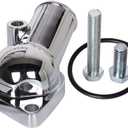 CarBole 21 Degree Chrome Water Neck Thermostat Housing Fit For Chevy V8 5.7L 350 454 Small Big Block