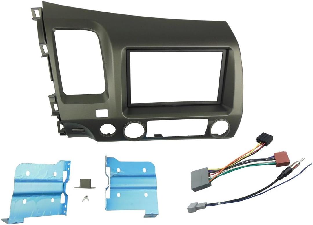 Double Din Radio Stereo Dash Install Mount Trim Kit for Honda Civic 2006-2011 with Wiring Harness Antenna Adapter