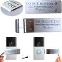 Metal Doorbell Cover No Soliciting Sign for House, Doorbells Cover That Rotates From DO NOT DISTURB To NO SOLICITING, Flipable No Solicitors Signs for Ring Door Bell, Left & Right Mode, Easy Installation, The Gift for Home Offices and Moms with Sleeping Baby, Do Not Ring Doorbells Blocker (Silver, Right)