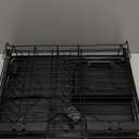 SNTD Dish Drying Rack - Extendable Dish Rack, Large Sink Drying Dish Drainer for Kitchen Counter, Stainless Steel Dish Strainer with Utensil Holder (Black)