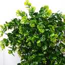 6pcs Artificial Hanging Plants Fake Hanging Plant Faux Eucalyptus Leaf Greenery Vine Outdoor UV Resistant Plastic Plants (6, Green)
