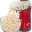 Presto 04863 Poplite Hot Air Popcorn Popper - Built-In Measuring Cup + Melts Butter, Easy to Clean, Built-In Cord Wrap, 18 Cups, Red