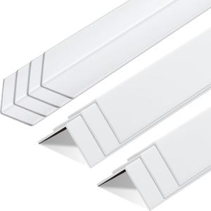 Sasylvia 10 Pcs 1-1/2 x 48 Inches Wall Corner Protector Guards, Avoid Scratching Scuffs, White Vinyl Corner Trim Molding, Easy Install & Cleaning for Door Countertop Furniture Cabinet Protection