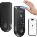 Lockin Veno Smart Lock, Palm Vein Recognition, Built-in WiFi, Palm Vein & Fingerprint Unlock, Keyless Front Door Entry, App Control, AutoLock, AntiPeep PIN, 7Month Battery, IP65 Waterproof (Black)