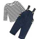 Newborn Boy Outfits 2Pcs costume Suspender Outfit Baby Boy Fall Winter Clothes (6-12 Months)