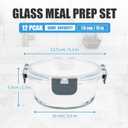 GULFLIN 12 Pack Small Glass Food Storage Containers with Lids Airtight, 13oz Leak-Proof Meal Prep Containers Set, Freezer to Microwave Safe, Dishwasher Safe