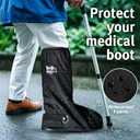 Water Resistant Walking Boot Cover for Orthopedic Boots With Anti-Slip Fractured Foot Accessories Heavy Duty Sole Rain (Black, L)
