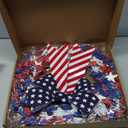 20 Inch Patriotic Wreaths for Front Door, 4th of July Wreath with Stars & Stripes Bow, Red White Blue Floral Wreath for Porch, Wall, Window, Indoor Outdoor Home Decor