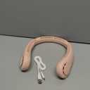 JISULIFE Portable Neck Fan, Hands-Free Bladeless, 5 Speeds, 4000 mAh Battery Operated Wearable Personal Fan, Twistable, Rechargeable, Gift for Women Men-Pink