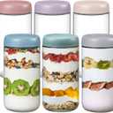 NETANY 6-pack 24oz Glass jars with Airtight Lids, Overnight Oats Containers with Lids, Wide mouth Mason Salad jars, Glass Food Storage Containers for Snacks Yogurt Spice Sugar