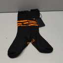 Heated Socks for Men Women, Rechargeable Electric Heated Socks with 4 Heating Levels, Washable Warm Socks for Winter Hunting Outdoor Working Skiing Hiking Cycling Camping Fishing (Black & Stripe Orange)