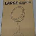 Lighted Makeup Mirror, 20x Magnifying Rechargeable Double Side Vanity Mirror, 3 Color Lights with Brightness Adjustable, Matte Black with Gold Trim, Modern Style Side Touch + Side Charge, Women's Gift