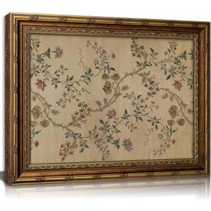 Vintage gold framed Floral Vine wall art Retro Beige Botanical Painting Canvas Prints Elegant Antique Flower French Leaf Wall Decor for Farmhouse Bedroom Living Room Home Decoration 9x11in