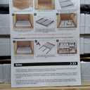 Seinloes 4 Pack Expandable Pull Out Cabinet Organizer 21"Deep With Raising Pad for Framed Cabinets,Upgrade 3 Slide Rails Slide Out Drawers,No Drill Roll Out Shelves,Adjustable Width 12.1"-20.4" White