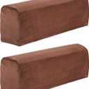 uxcell 2 Pcs Sofa Armrest Covers Stretch Couch Armrest Cover for Chairs Sofas Couch Arm, Scratch-Resistant Sofa Arm Cover, Coffee