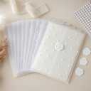 Affrolling 100 Sets Wedding Invitations Wraps Set Pearl Pre Folded Vellum Jackets for 5 x 7 Invitations Include 100 Pcs Vellum Jackets Wax Seal Stickers Pearl Stickers for Wedding Invites DIY