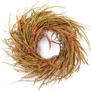 24 Inch Fall Wreath for Front Door Harvest Wreaths with Wheat Leaves and Wheat Ear, Large Autumn Wreath Decor for Farmhouse Wall Window Home Decoration and Halloween Christmas Thanksgiving Celebration