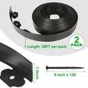1.5 Inch x 100FT Garden Edging Border, Plastic Edging for Landscaping with 120pcs Spikes