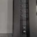 ROCKPOINT 3 Sided Glass 59" Fireplace TV Stand for TVs up to 65inch, Media Entertainment Center with Glass Door Storage Cabinet, 24" Electric Fireplace with LED Light and Flame Colors, Grey