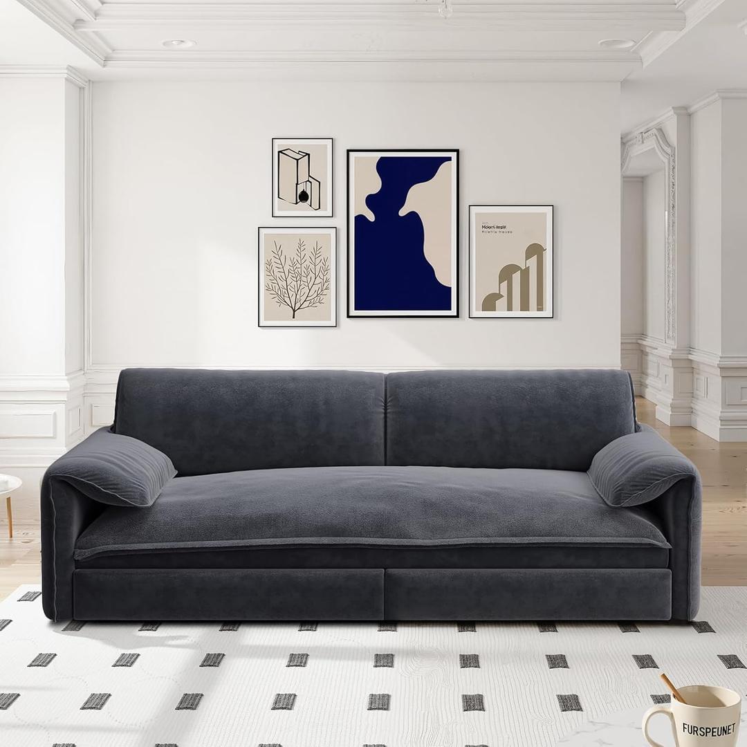 66" Queen Sleeper Sofa,Velvet Convertible Sofa Bed Queen, 3-in-1 Pull Out Couch Bed, Sleeper Loveseat for Small Spaces, Living Room, Office, Apartment