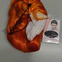 BERON 14" Women Girls Short Curly Bob Wavy Wig Body Wave Halloween Cosplay Daily Party Wigs (Ombre Orange)