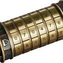 Da Vinci Code Numeric Cryptex Money Puzzle Box for Cash Gift, Jewelry Box with Hidden Compartment, Unique Puzzle Gift for Adults Brain Teaser Valentines Day Wedding & Anniversary Present (Bronze)