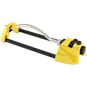Dramm ColorStorm Premium Oscillating Lawn Sprinkler with Brass Nozzle Jets, Easy Adjust Range Control Covers up to 3,036 Sq Ft, Yellow