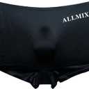 Men's Underwear Boxer Briefs Soft and Breathable Ice Silk Men's Panties Sexy Underwear Boxer Shorts for Men 1 Pcs (Black)