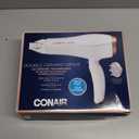 Conair Double Ceramic Hair Dryer, 1875W Blow Dryer with Diffuser and Concentrator, Ionic Conditioning, 3 Heat & 2 Speed Settings, White