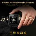 H2 Mini MP3 Player with APTX Bluetooth, Hi-Res Audio, Lossless DSD/FLAC, Touch Screen & Wearable Clip, Portable Music Player for Running, Workout & Travel, 64GB Memory, Supports up to 512GB