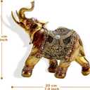 Lucky Elephant Statue,2Pack 7" Elephant Decor,Elephants Figurine for Home Decor Unique and Ornament for Living Room,Table Centerpiece Shelf and Office Adds(Resin Craft)