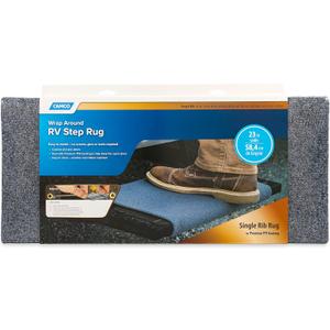 Camco 42912 RV Step Rug (Premium Wrap Around, 100% Polyester (22" x 23") - Gray) (Grey)