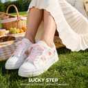 LUCKY STEP Women's Printed Fashion Sneakers - Non Slip Comfortable Walking Shoes - Lightweight Casual Classic Athletic Shoe(9 M US P Pink)