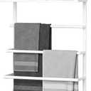 Aetyord Towel Racks for Bathroom Over The Door Towel Rack Towel Storage with Metal Shelf Basket and Hooks White