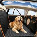 Hard Bottom Back Seat Extender for Dogs, Dog Car Seat Cover for Back Seat, Holds 420lbs, Durable Waterproof Pet Car Bed Dog Hammock for SUV/Car/Small Truck (Black)