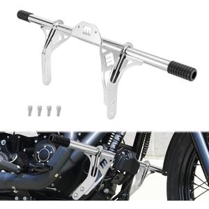 Wsays Front Highway Crash Bar Engine Guard Flat-Out Bar Compatible with Harley Dyna Street Bob Fat Bob Wide Glide Low Rider 2006-2017 with Mid Control Models (Chrome)
