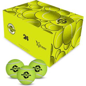 NIVIA Cricket Tennis Ball/Heavy Weight (Yellow, Pack of 24)